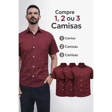 Kit Com 3 Camisa Curta Com Bolso