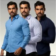 Camisa Social Masculina Lisa Manga Longa Não Amarrota Passa Fácil