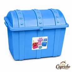 Baú Infantil Azul 43 Litros Menino Com Tampa Baú de Brinquedos Organizador 52cm x 31cm x 37cm