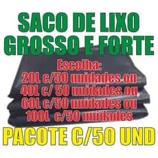 SACO DE LIXO GROSSO E FORTE PACOTE C/50 UND