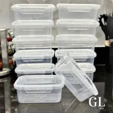 Kit Conjunto 10 Marmitas 800ml com travas Herméticas Transparente Reutilizáveis Livre de BPA