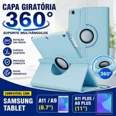 Capa Giratória 360° para Samsung Tablet  A11/A9 Plus 11 polegadas Antichoque e Suporte Ajustável