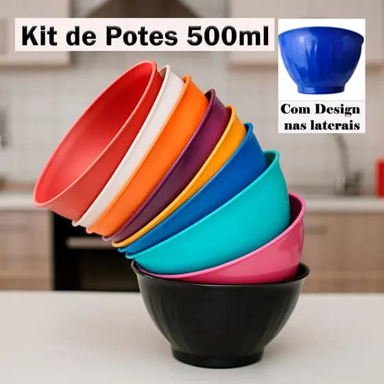 Kit 30 a 100 Potes Cumbuca 500ml Para Sobremesa Petisco Caldos Gelatinas Açaí Porções Sorvetes