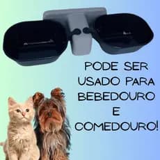 Comedouro Bebedouro Duplo Elevado Para Gato e Cachorro