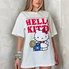 Max Blusão Hello Kitty Feminino 100% Algodão | Estilo Casual