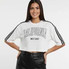 Cropped Feminino California Vibes – Oversized 100% Algodão