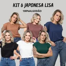 Kit 6 Femininas Manga Japonesa Básicas – Lisas, Leves e Versáteis em Algodão Premium