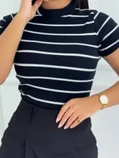CAMISETA BLUSA LISTRADA MODA 2025 TENDENCIA VERÃO CANELADO PREMIUM