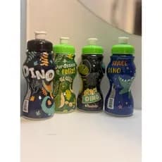 Garrafinha Dinossauro Mundo Dino 250ml | Squeeze Infantil Dino | Garrafa Escolar