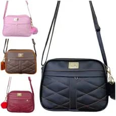 Bolsa Marrom Feminina De Ombro Pequena Transversal Couro + Chaveiro Tendência