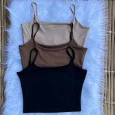 Kit 3 Cropped Feminino  Suplex Blogueira Croped Alça fina Top Academia Simples Verão Praia Férias