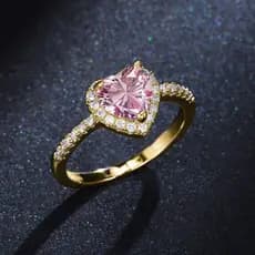 2026 novo estilo pêssego coração anel senhoras em forma de coração zircão diamante cobre banhado a prata moda jóias20260