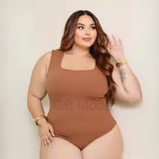 Body Feminino Plus Size Veste do 48 ao 54 Alta Elasticidade Grosso G1 ao G3 Alça Grossa Bory Regata