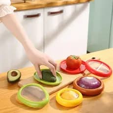 Protetor de Alimentos Com Silicone Armazena Frutas Tomate Cebola Cozinha Geladeira Casa