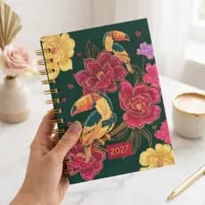 Agenda 2027 Espiral Diária 336 Folhas A5 Capa Dura Estampada Planner Feminino