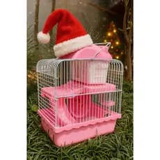 Gaiola Hamster Luxo Dois Andares Completa Confortável - G. 30*23*29cm