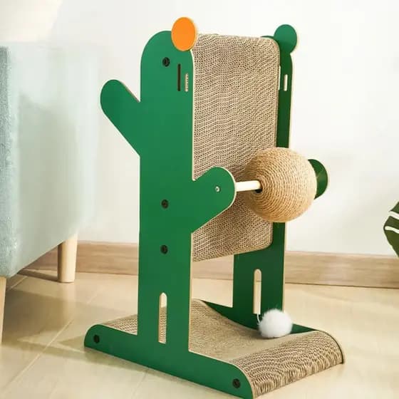 Brinquedo Pet Gato Cactos Arranhador Com Bola Para Interagir