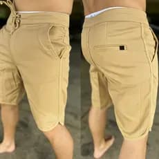 Bermuda Sarja Masculina Casual com cadarço
