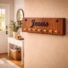 Porta Chaves Parede Decorativo Jesus Estilo Moderno