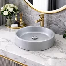 Cuba de Banheiro Prata Design Exclusivo Alto Luxo
