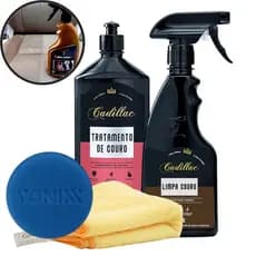 KIT LIMPA COURO + TRATAMENTO DE COURO CADILLAC + PANO + APLICADOR