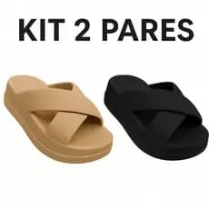 Kit Pares Chinelo Plataforma Puff  Macia Feminino Estilo e Leveza