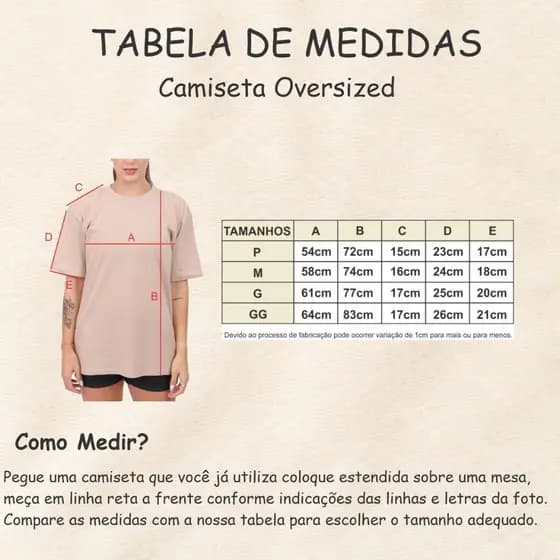 Camiseta Oversized Tecido Algodão Básica Lisa