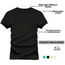 Camiseta Casual Modelagem Reta Algodão Macio Penteado Look Minimalista Estilo Urbano Academia Lazer Fim de Seman