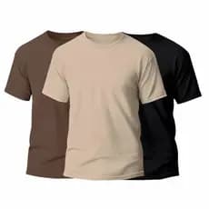 Kit 3 Camisetas 100% Algodão| Básicas Confortáveis e Econômicas