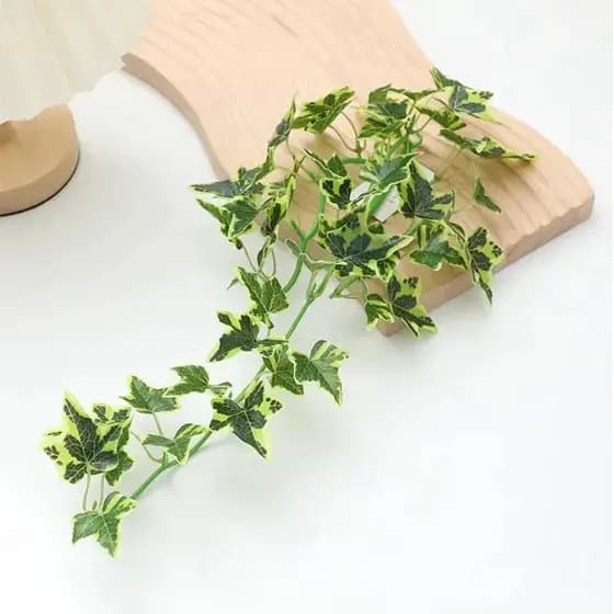 Folhagem Artificial Hera Pendente 35cm Verde Branco Planta Decorativa Realista Para Vaso Casa Jardim Festa