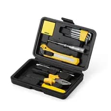 Kit Jogo de Ferramentas com Maleta Reforçada - 11 Peças - Chave Trena Estilete Alicate Chave Phillips e Fenda