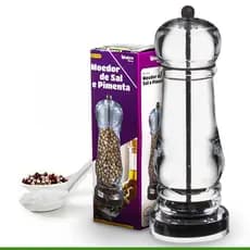 Moedor de Pimenta Acrílico Hauskraft Prático e Elegante Triturador de Sal Groso p/ Tempero Culinária Cozinha Simples