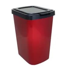 Lixeira Cesto Tipo Inox Metalizado 09 Litros Com Tampa Click Label Banheiro Cozinha Quarto