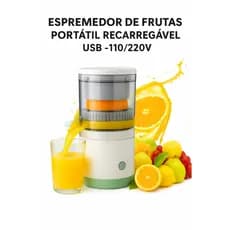 Espremedor Elétrico Laranja Limão Frutas Fazer Sucos Recarregável usb