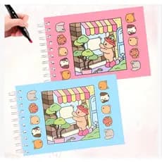 Kit Livro Colorir URSO BOB (Azul) + 60 Canetas