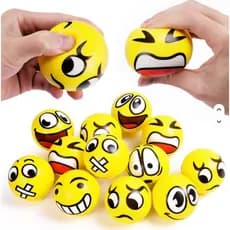Bolas Emoji Anti Stress, Kit com 3 Unidades, 6,3 cm, Bolinhas de Fisioterapia para Exercício das Mãos