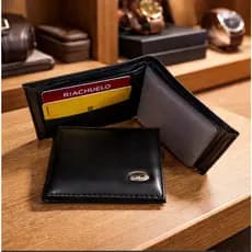 Carteira Masculina De Couro Sintetico Porta  Cartoes   Cor Preto