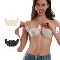 kit 2 Sutiã Adesivo de Renda Levantador – Sem Alças, Sem Costas, Efeito Push-Up · Forte Adesão 1 preto e 1 bege no kit