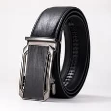 Cinto de couro masculino, cinto de fivela automática de metal de alta qualidade