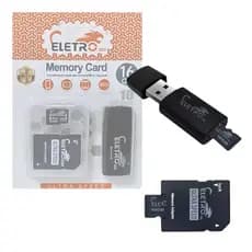 -- Cartão de Memória 16GB Pen Drive 3 Em 1 Classe 10 Eletromex EL-MC-16