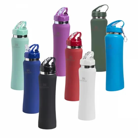 Garrafa Squeeze 750 ml Aço Inox Academia com Canudo