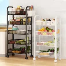 Rack de armazenamento móvel de camadas múltiplas, rack de armazenamento de cozinha e sala de estar, pode armazenar livro