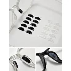 Almofadas nasais de silicone macias e antiderrapantes para óculos de sol com armação totalmente de plástico.