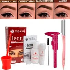 Conjunto De Henna E Kit Para Sobrancelha Com Régua Faca Design De ,