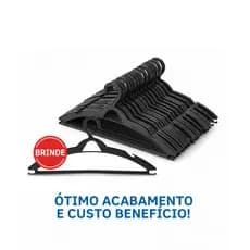 Cabide Adulto Preto kit 100 unidades Chatinho Reforçado Organizar Roupas Promoção Envio Imediato