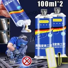 Cola de Solda a Frio Massa de Metal AB para Ferro e Alumínio Resistente ao Calor Reparos Industriais 100ml