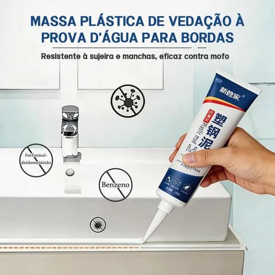 Selante Antimofo e Impermeável para Banheiros e Cozinhas - Vedação Durável para Frestas de Pias - 150ml