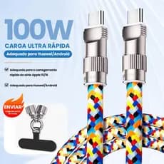 Cabo De Alimentação Para Celular 2 em 1 Suporte Celular Cordão Tipo-c e Lightning 60W