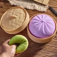 Brinquedos Antiestresse em Forma de Dumpling Gigante, Simulação de Comida, Pão Recheado Assado em Forma de V 4856