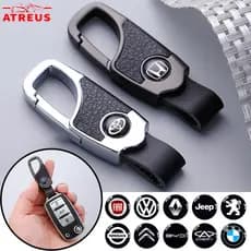 [Atreus] Chaveiro de Metal e Couro com Logo de Carro, Porta-Chaves Criativo, Acessórios para Carro DAGH